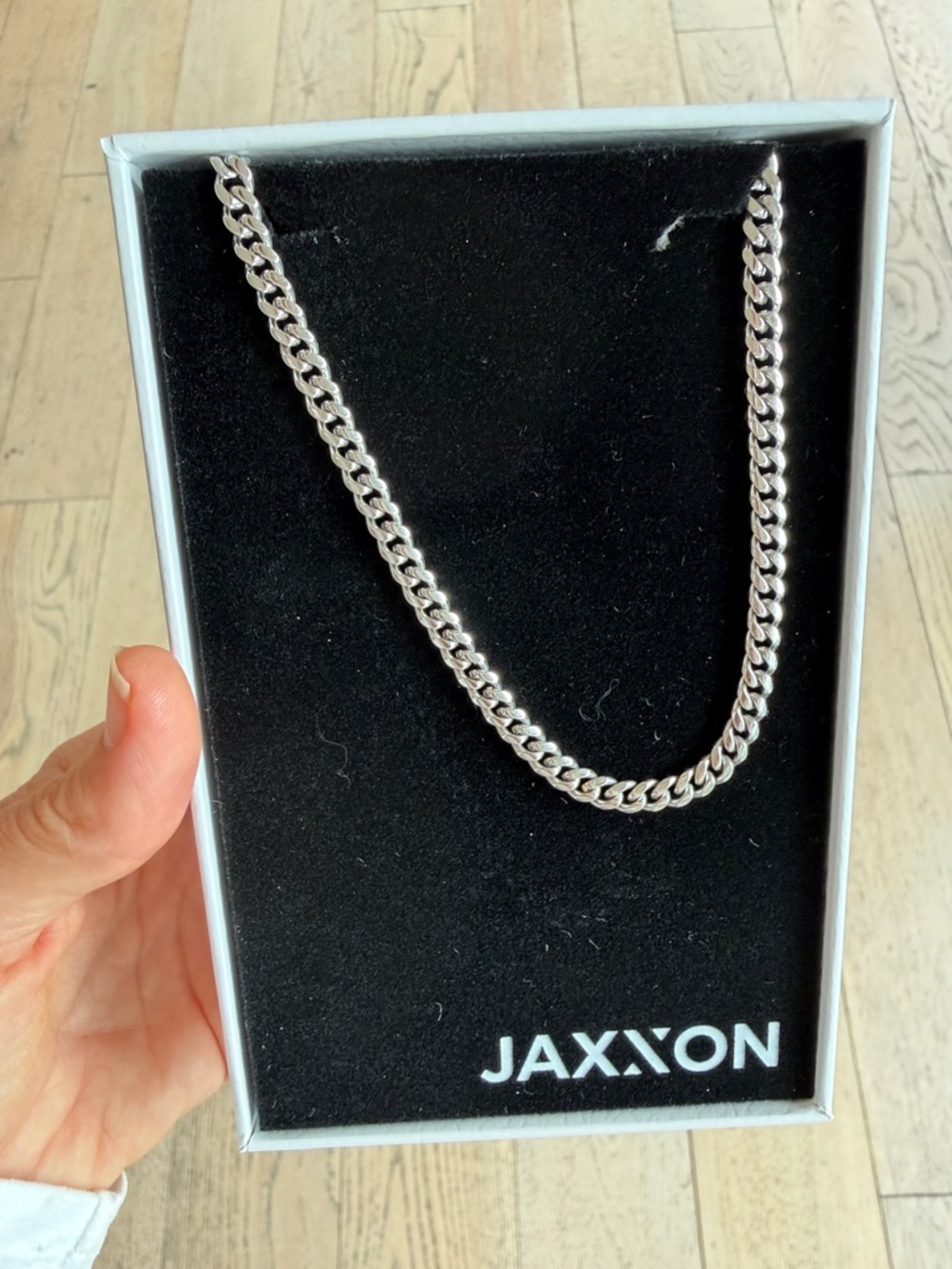 JAXXON Silver Cuban Link Chain Necklace